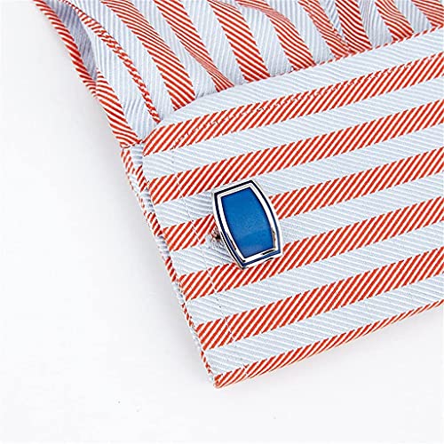 Bruidsjonkers Manchetknopen, Franse herenoverhemden Manchetknopen Blauw geëmailleerde manchetknopen vervagen niet Antioxidant en duurzaam - Image 6