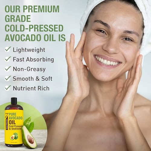 NEW-Cold-Pressed-Avocado-Oil-For-Hair-Skin-Face-Big-32oz-Premium-Grade-Hexane-Free-100-Pure-GMO-Free-Non-Greasy-Carrier-Oil-for-Natural-Hair-and-Skincare-Great-with-Essential-Oils
