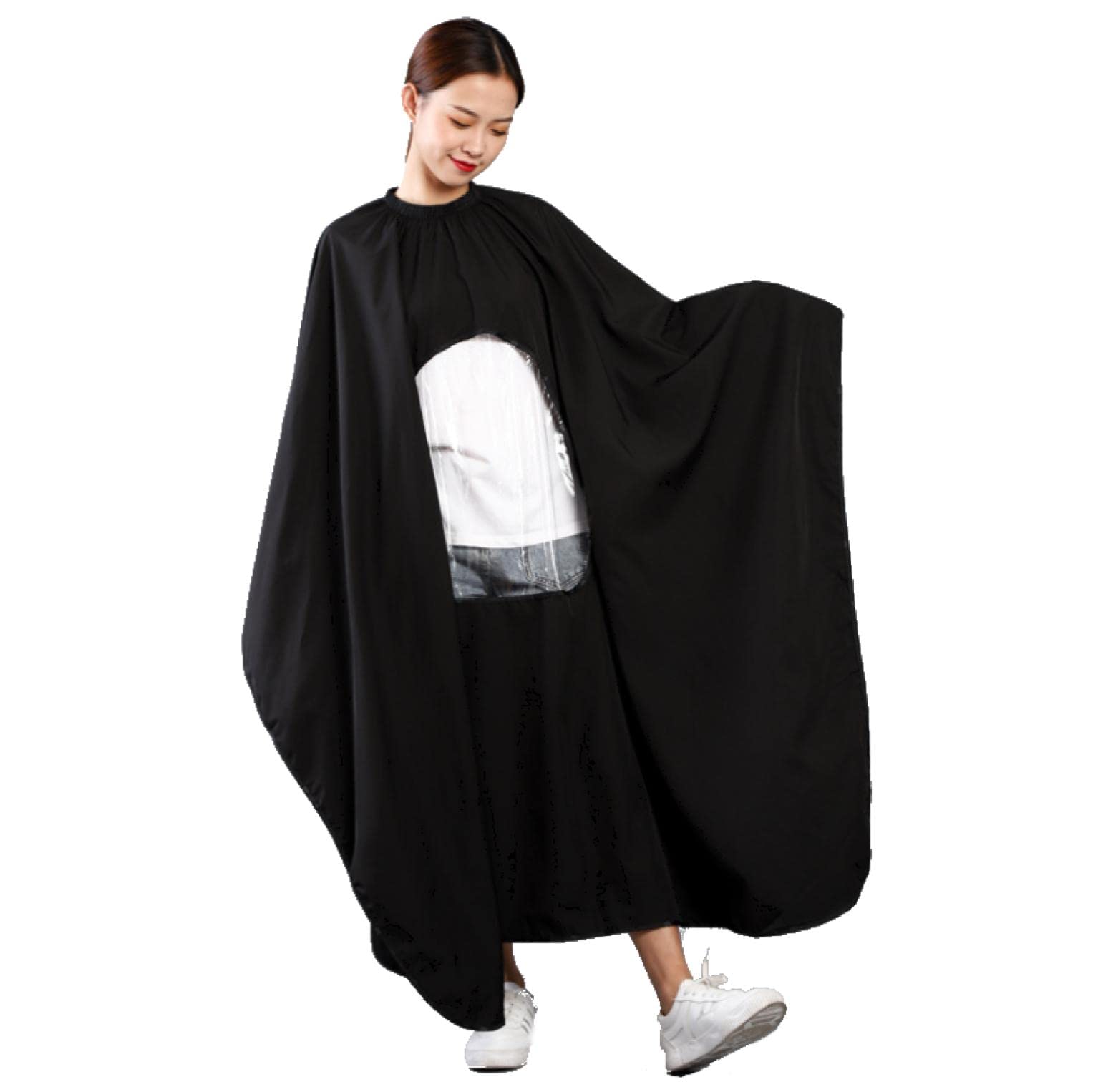 fogman Haircut Cape with Window, Smartphone, Mobile Phone, See Hand, For Adults, Cut Cloth, Hair Apron-image-33