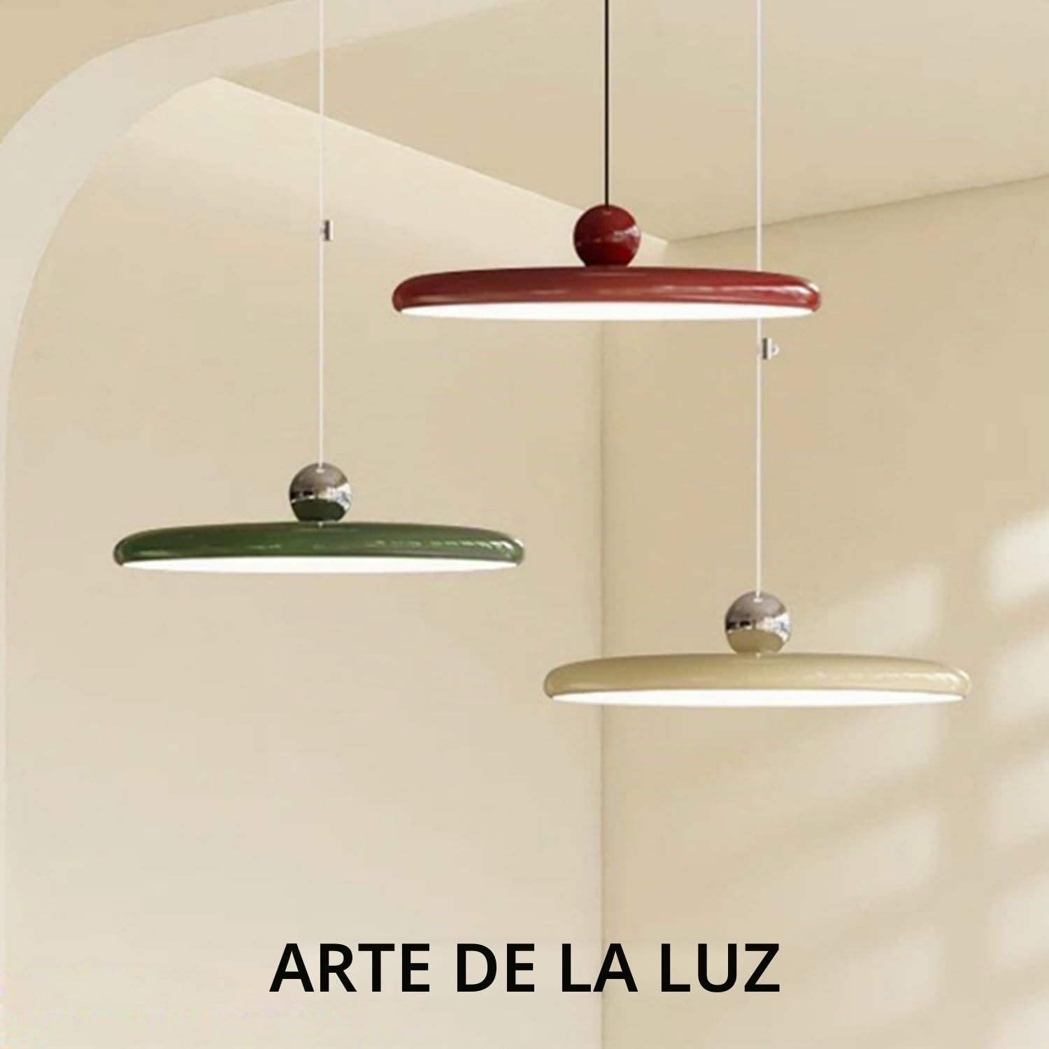 Gran Lámpara Colgante De Brazo Oscilante Moderna Con Atenuación LED Luminaria De Techo Suspendido Nórdica Actual Candelabro De Brazo Para Comedor E Isla De Cocina(Cream white,40cm/16in)