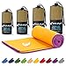 Fit-Flip Reisehandtuch Set  in Allen Größen / 16 Farben  Ultra leicht & kompakt  das perfekte Fitness Handtuch, Strandliegenhandtuch und Trekking Handtuch (70x140cm, Gelb mit Lila Rand)