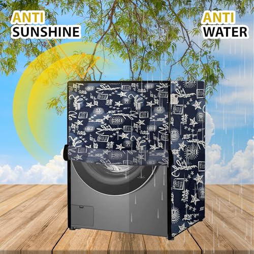 Image of Waterproof & Dustproof Top Front Load Washing Machine Cover for 6 kg 6.5 kg 7kg & 7.5 kg Compatible for IFB LG Samsung Whirlpool Bosch Haier (SIGNATURE BLUE)