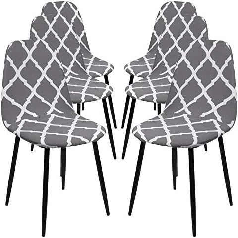 SearchI Dining Chair Covers 4 Pieces, Stretch Scandinavian Chair Slipcovers Shell Side Armless Chair Covers for Kitchen, Dining, Bedroom,Living Room Side Chairs,Orange