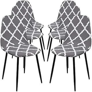 Ryoizen Scandinavian Dining Chair Covers,4 Pieces Stretch Nordic Style Chair Slipcovers Armless Chair Covers for Kitchen, Dining, Bedroom,Living Room Side Chairs Grey