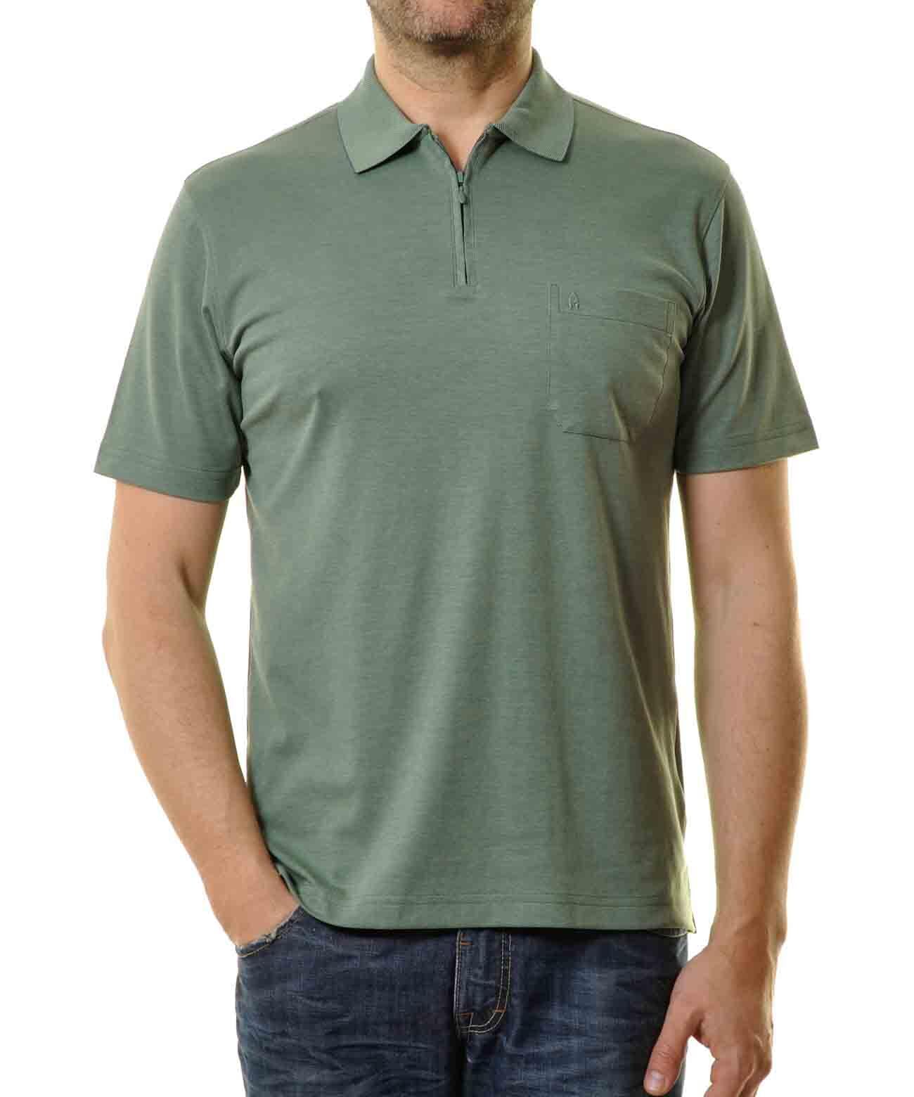 RAGMAN Herren Softknit-Poloshirt mit Zip