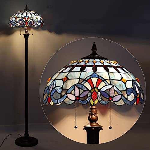 Capulina Tiffany Floor Lamp 2-Light 16" Wide Traditional Art Style Standing Lamp For Living Room Bedroom #TOP2