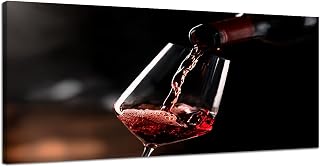 Large Canvas Wall Art for Bedroom Close up wine is poured into wineglass photo Framed Art Prints Wall Decor for Bathroom Ready to Hang Western Home Decor 30''x60''