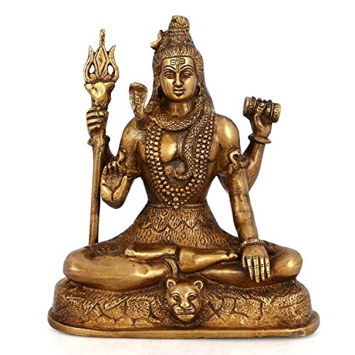 AapnoCraftAntique Shiva Brass Statue Shiva Blessing Sculpture/Figurine Large Showpiece Idols for Home Decor & Gifts
