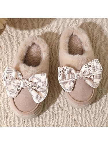 Katutude Women's Slippers Suede Fuzzy Slip-On Slippers Anti-Slip Thick Sole Fleece Lined Mini Boots - 2024 Winter Trendy4