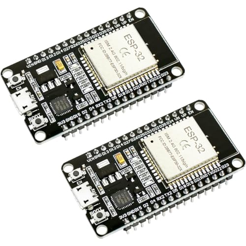 Image of Hosyond 2Pack ESP-WROOM-32 ESP32 Development Board WiFi Bluetooth CP2102 Dual Core 2.4GHz Microcontroller Compatible with Arduino IDE, NodeMCU