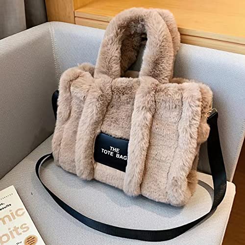 Bolso tote peludo para mujer miniatura 3