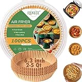FINECE Air Fryer Liners Round, 100PCS for 2 to 5 Qt Air Fryer Disposable Paper Liner, 6.3 inch Unble