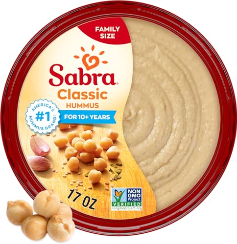 Sabra Classic Hummus, 17 Oz Tub - Perfect for Dipping and Snacking
