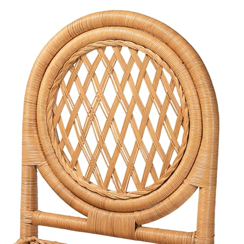 Silla Butaco Oxford de Ratán Natural Bali & Pari, con Espaldar Redondo y Diseño de Celosía Abierta, Altura para Isla, Individual miniatura 6