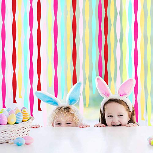 12 rolos de papel crepe para Páscoa, 300 m, serpentinas de papel crepe, rosa, azul, amarelo, verde,