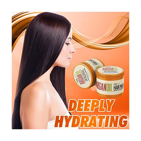 Argan-Oil-Hair-Mask-Deep-Conditioner-Treatment-for-Dry-Damaged-Hair-Moroccan-Split-End-Moisturizer-Hydrating-Product Moroccan Argan Oil Hair Mask Sulfate SLS Paraben Free - Deep Conditioner Treatment for Dry Damaged Hair - Split End Moisturizer, Hydrating Product - Salon Grade Formula – Enriched with Keratin Protein