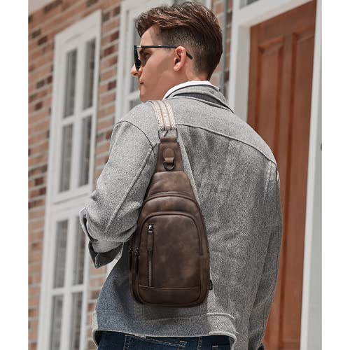 Image of CLUCI Crossbody Bags for Women Men,Leather Sling Bag Cross Body Backpack for Woman Gifts for Women Birthday Unique