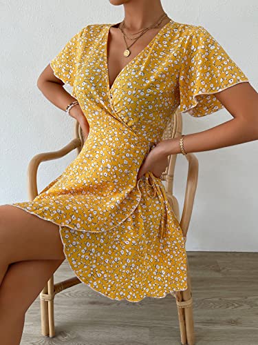 Robe portefeuille florale ajustée contre les complexes de taille - 5