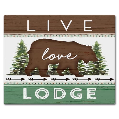 CounterArt Live Love Lodge 3mm Tempered Glass Cutting Board