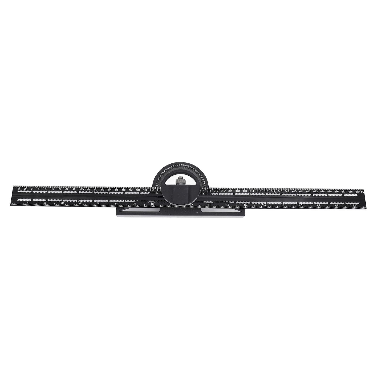 Équerre combinée de 20 pouces, règle d’angle combinée coulissante à rotation de 360 degrés, outil de mesure à double échelle en alliage d’aluminium pour le travail du bois et du