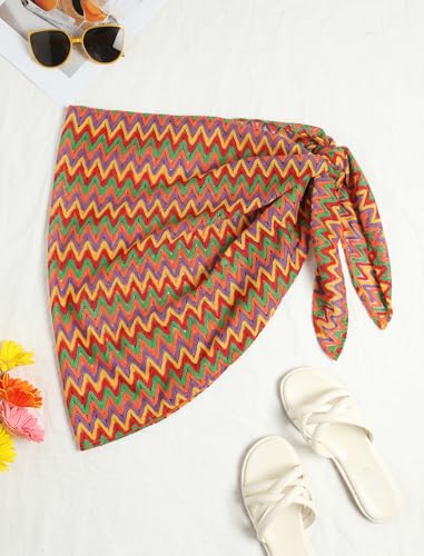 Image of ZAFUL Women Beach Sarong Bathing Suit Wrap Skirt Textured Bikini Swimsuit Cover Ups for Swimwear