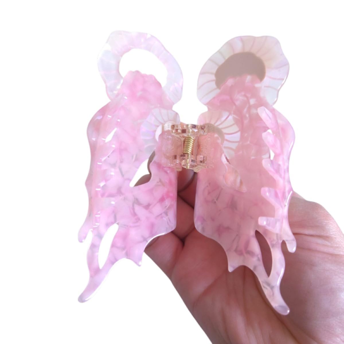 Novelty Ocean Jellyfish Hair Clips,Cellulose Acetate Hair Clips,Big Claw Clips for Girl,Hair Accessories,: Twins Pink