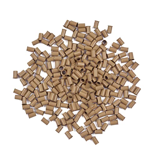 500 Pcs 3.4 mm Micro Rings Links Beads Non-Silicone Copper Tubes Microlink Beads for Hair Extensions (Dark Blonde)