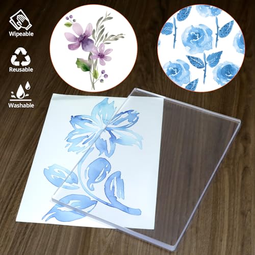 QWORK® Gel Druckplatte, 21 x 29.7 x 1CM Wiederverwendbare Monoprinting Druckplatte, Druckzubehör, für Kunst und Handwerk