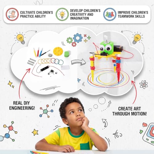 Soulchen 30 Pcs Doodling Robot Building Kits Stem Craft Kits for Kids 8-12, Stem Robotics Kit Toys Educational Robotics DIY Project for Classroom Activities Science Experiments and School Clubs - Image 4
