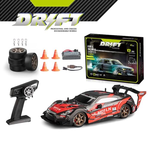 Image of 2.4G 1:16 RC Drift Car - 30KM /H High-Speed Remote Control Racer with Smooth Drifting, LED Lights, Dual Tyres & Durable Off-Road Design for Kids & Teens