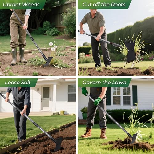 Walensee Garden Weeder Tool – Manual Weed Puller & Uprooting Weeding Tool with Weed Rake, Long Handle Grass Remover for Easy Weed Removal, Ideal Gardening Weeding Tool & Garden Hoe for Weeding - Thumbnail 6