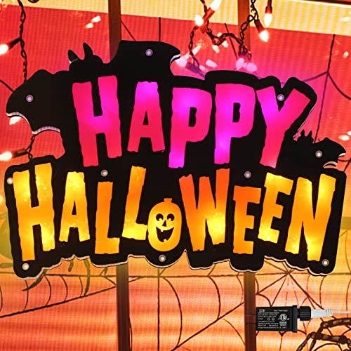 LAMPHOME167-20LED-Happy-Halloween-Sign-Halloween-Window-Silhouette-Decoration-Halloween-Lighted-Ornamental-SilhouetteHappy-Halloween