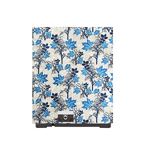 Image of Woah Washing Semi Automatic Washing Machine Cover Suitable for 5 Kg to 8 Kg Aqua Blue Leaf Top Load Washing Machine Cover | Dustproof Durable Cover