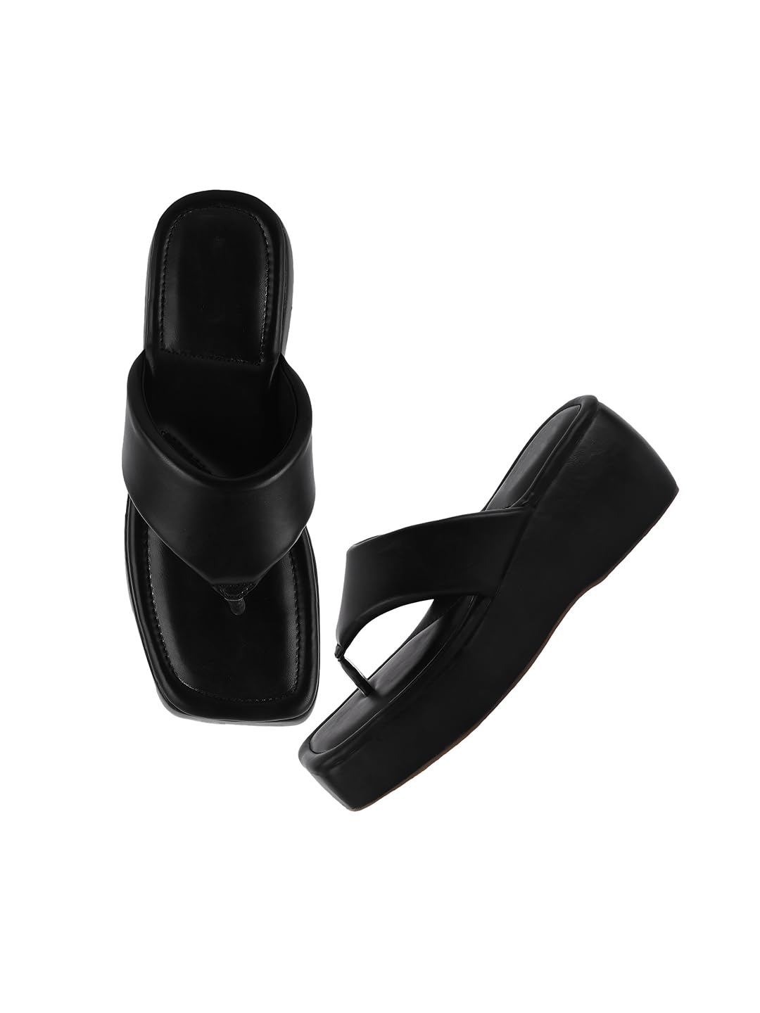 TRYMEPlatform Solid Heels Sandals Light Weight Comfortable Sole & Fashionable Wedges Heels for Girls & Women