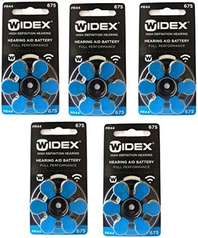 widex hearing aid battery size675 (5 Pack= 30 batteries)