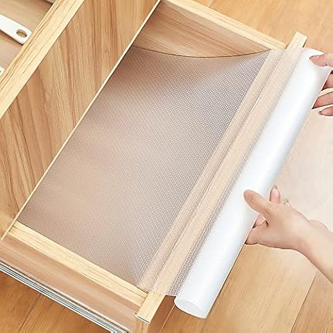 AiQInu Drawer Mat, Non-Slip Mat, Drawers EVA Non-Adhesive Transparent Waterproof Cut to Size Drawer Paper for Kitchen Cupboards, Shelves, Drawer Liner, Fridge Shelves (45 x 400 cm) Cover