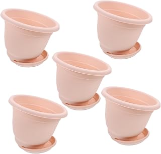 5sets Breathable Plastic Orchid with Drainage Holes and Removable Trays Small Flower Pots for Indoor and Outdoor Gardening for and Landscape Plants