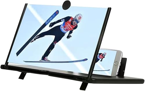 Lupa de pantalla de 18 pulgadas para teléfono celular, soporte amplificador de pantalla plegable 3D para todos los teléfonos inteligentes con ángulo