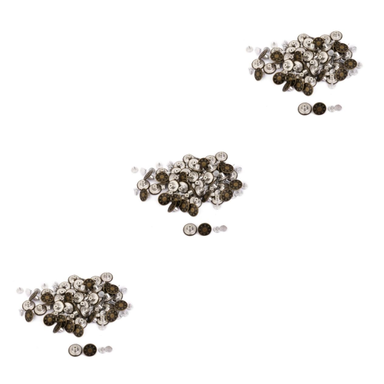 EXCEART 3 Set Da 17 Mm A Forma Di Stella Per Jeans Bottoni in Ottone Kit Di Fissaggio Verde Facili Da Installare Martello Per Lavori Di Cucito E Artigianato 50 Pezzi*3