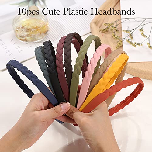 Lapohi Headbands For Women Girls 10 Pcs Colorful Fashion Effortless Plastic Headbands With Teeth No Slip Comb Headbands Hair Bands For Women Men Teen Girls #TOP4