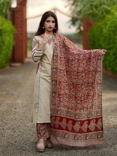 Image of ANNI Designer Women's Rayon Viscose Straight Kurta Set with Palazzo and Dupatta | Stylish Long Kurti Dress for Festive, Party, and Ethnic Wear