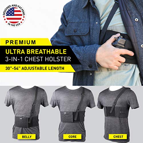 Stinger Premium Ultra Breathable Chest Shoulder Holster For Concealed Carry, Universal Underarm Gun Holster, Fabric Comfortable Handgun Holster (Right Hand) #TOP1