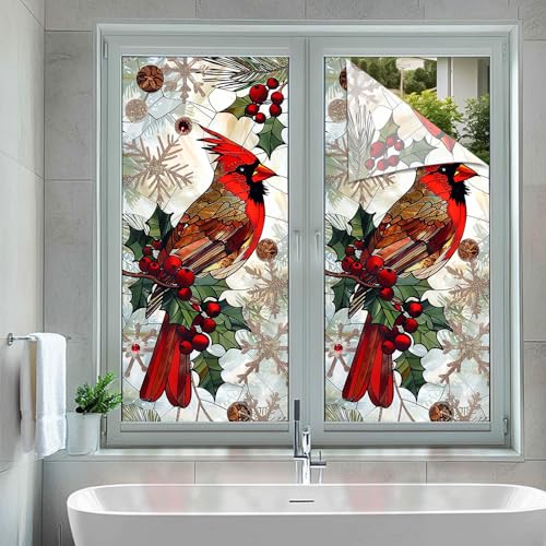 Vinilo Decorativo Navideño HOMETITUTE 17.7x39.3 pulg Pájaro Rojo miniatura 5