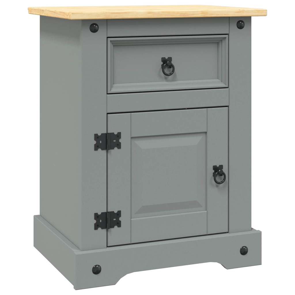 Table de chevet style mexicain gris et marron meuble chambre rustique