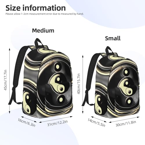 Mochila de senderismo Yin Yang resistente con patrón casual 4