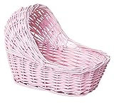 Red Co. Willow Cradle Baby Shower Girl Basket in Pink - 11.5' L x 6' W x 6.5' H