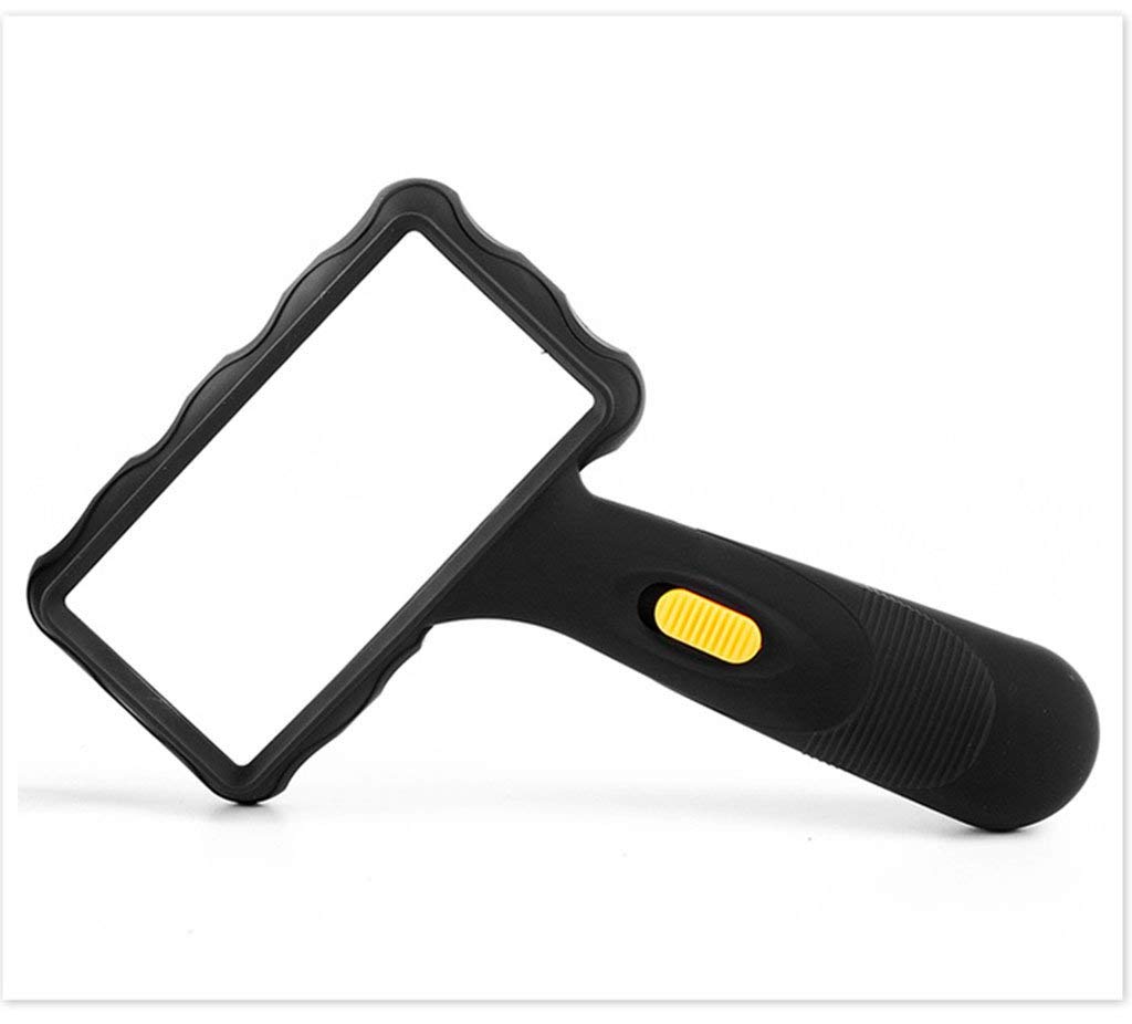 HTTGDGDH Magnifier,With Lights Oblique Handle Read Magnifier 115 * 165 * 30Mm Rectangular Lens Old Man Child Student Reading Read Newspapers Beautiful Scenery