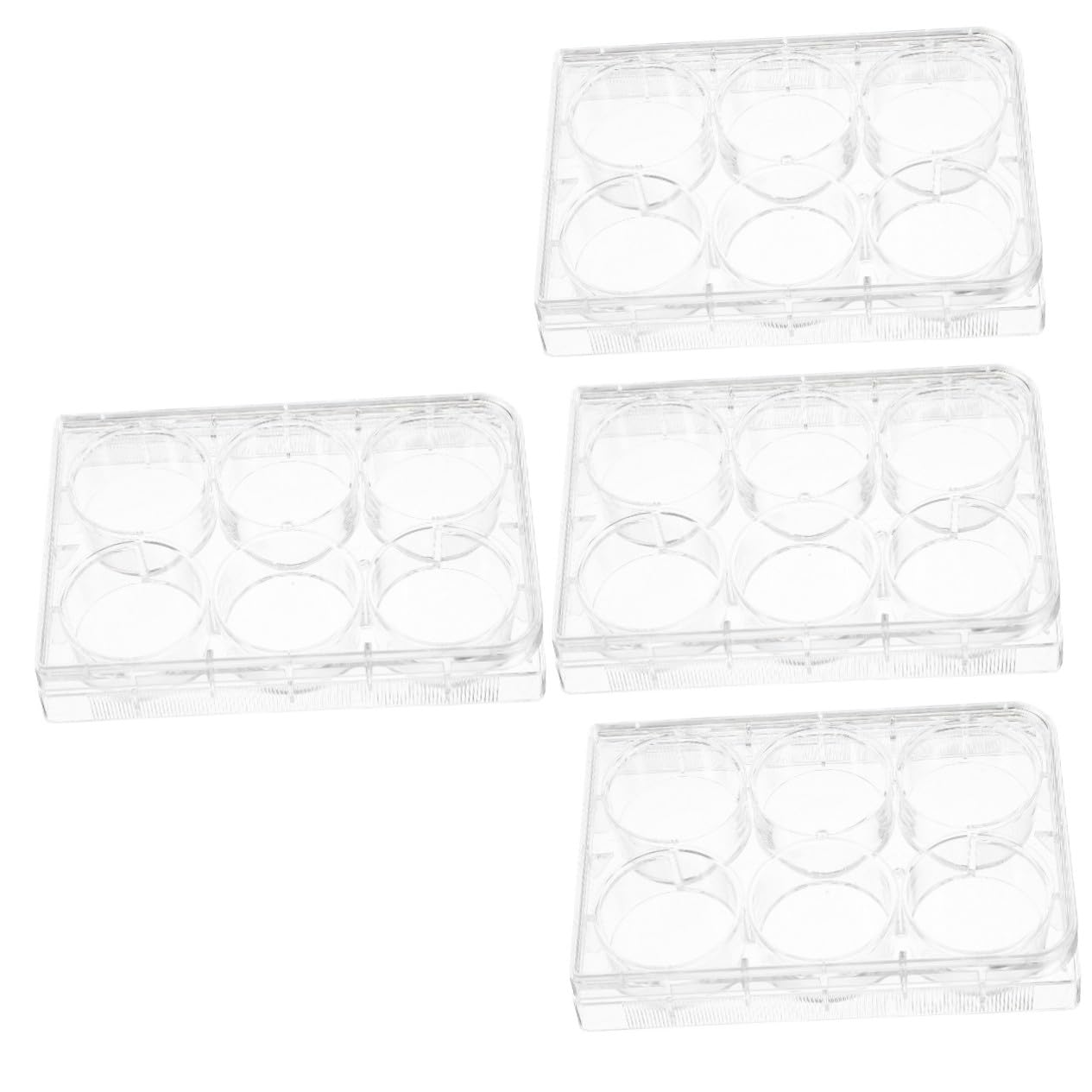 4 Pièces Plaque de Culture Tissulaire avec Couvercle Usage Unique et Polyvalente pour Laboratoire pour Expériences Cellulaires