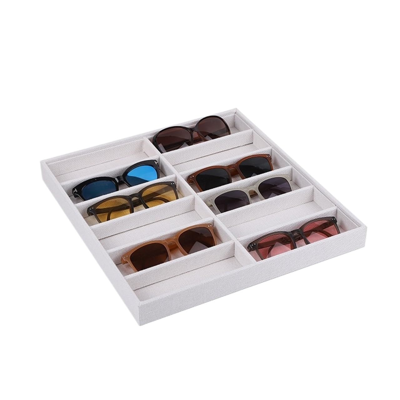 DANNMPX Eyewear Organiser Sunglasses Organizer Jewelry Display Tray For Multiple Eyeglasses Storage(36x38x3.5cm)