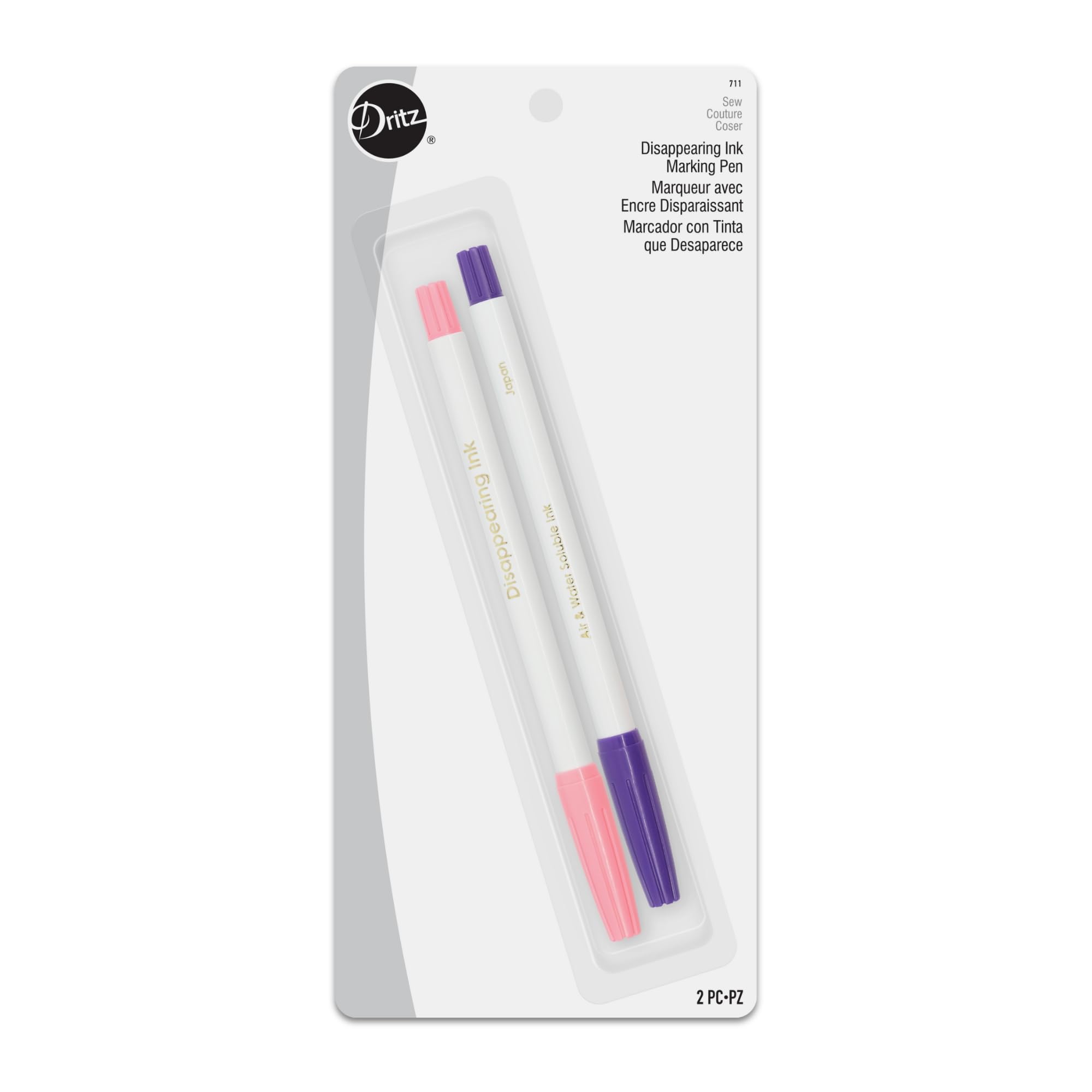 Dritz Disappearing Encre Combo Pack-Pink et Violet 2/Pkg